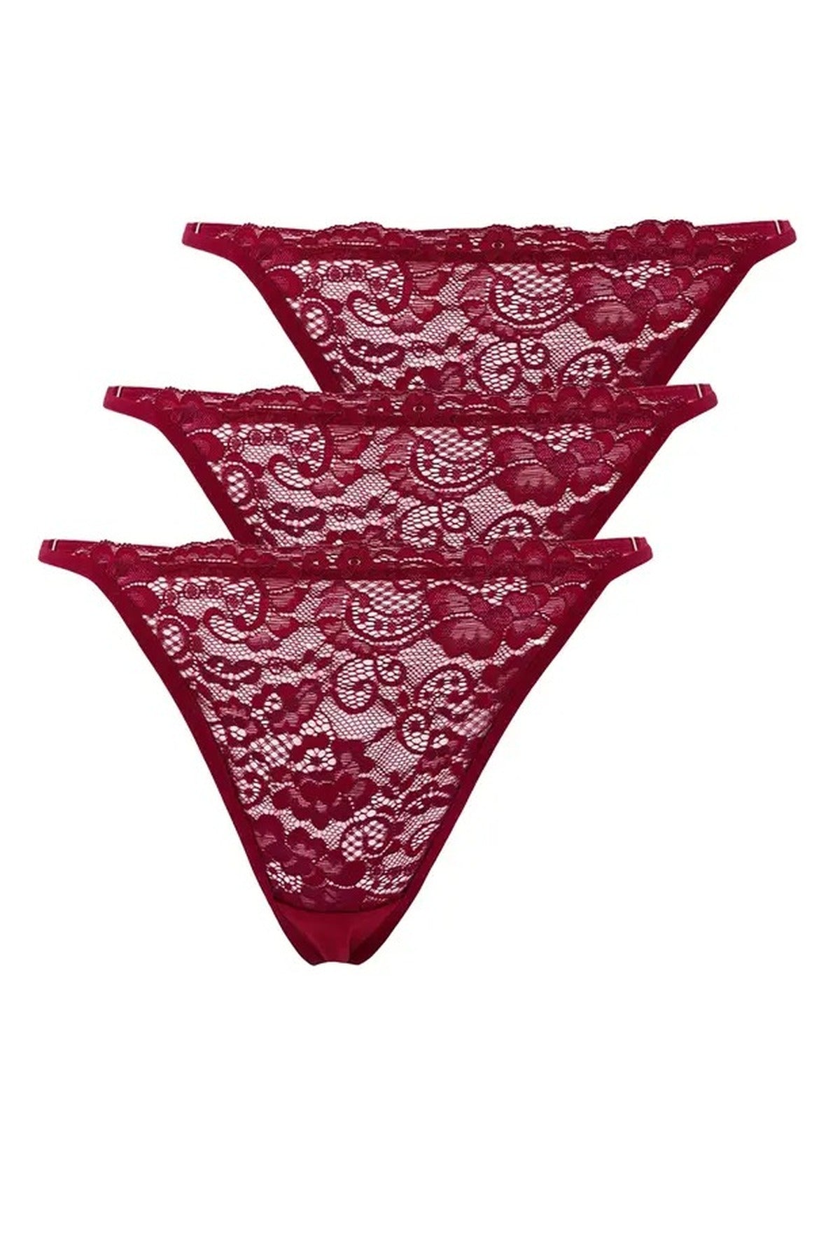 3-Pack Lace Thong Knitted Panties