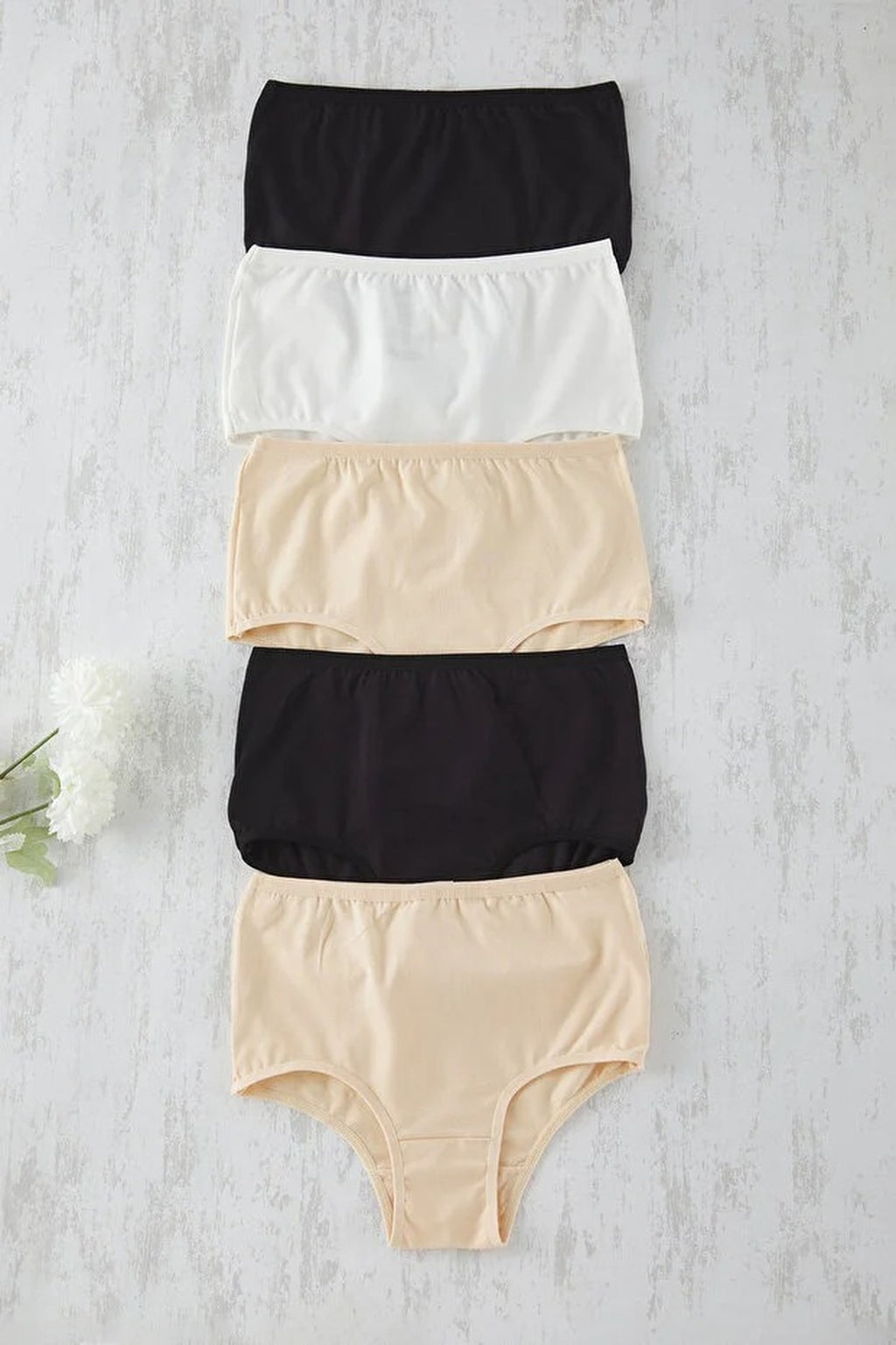 5-Pack Cotton High-Waisted Hipster Knitted Panties