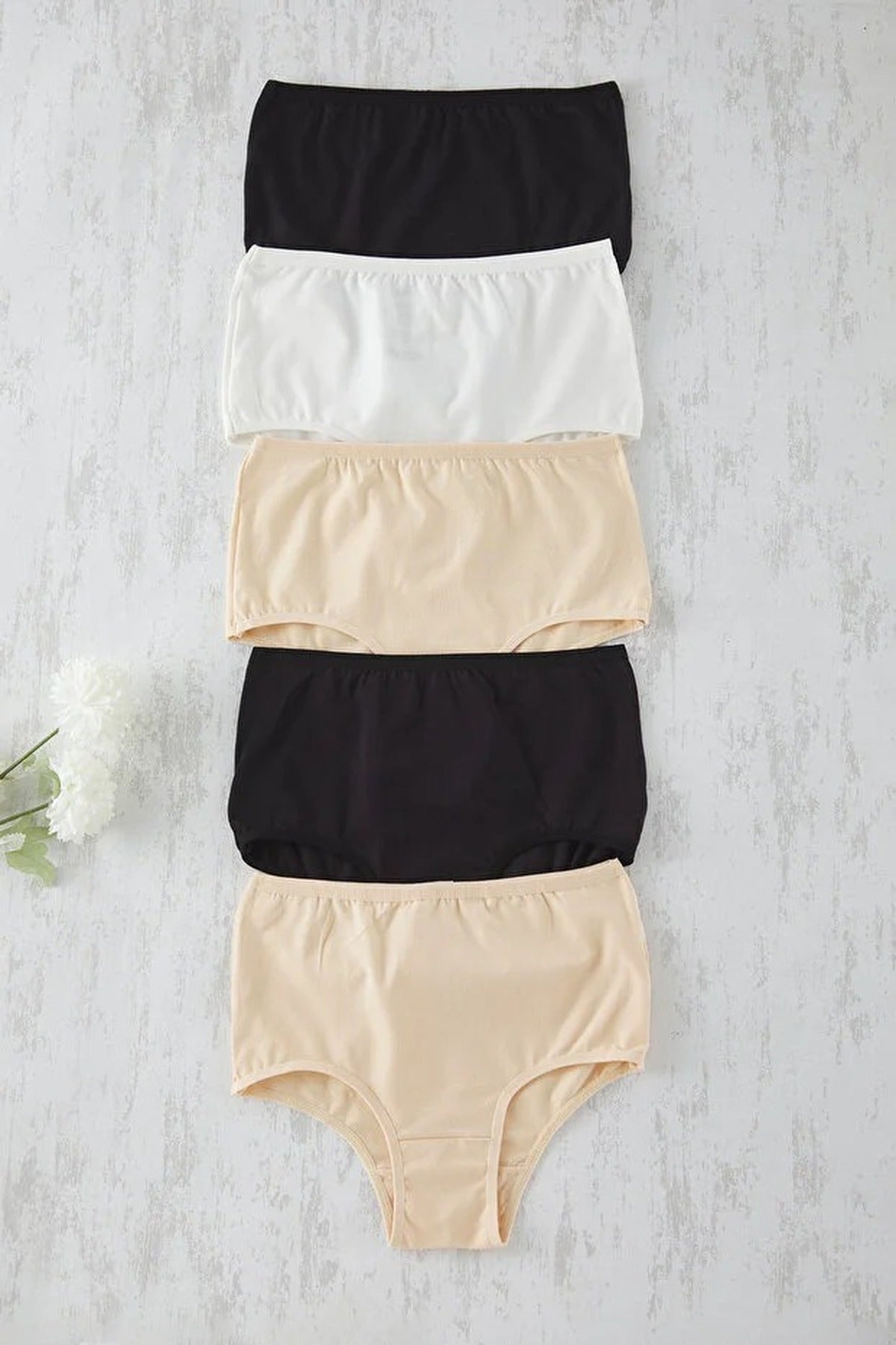 5-Pack Cotton High-Waisted Hipster Knitted Panties