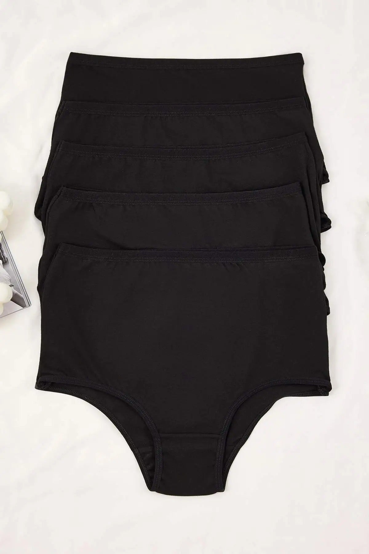 5-Pack Cotton High-Waisted Hipster Knitted Panties