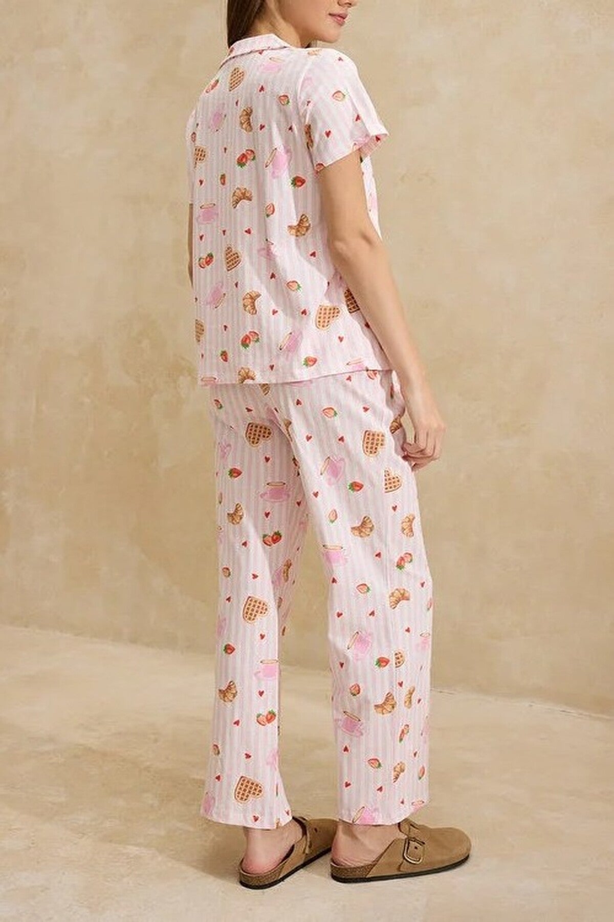 2-Piece 100% Cotton Patterned Knitted Pajama Set