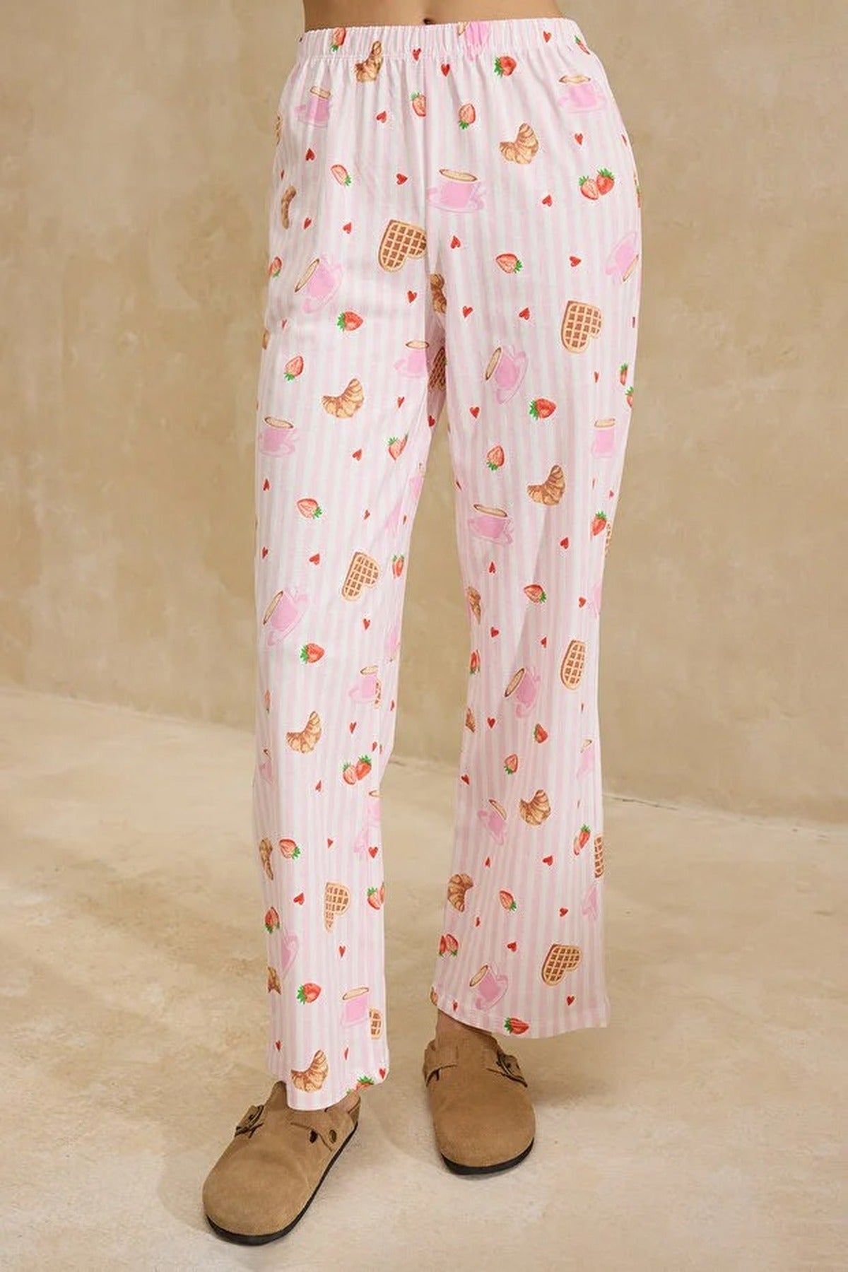 2-Piece 100% Cotton Patterned Knitted Pajama Set