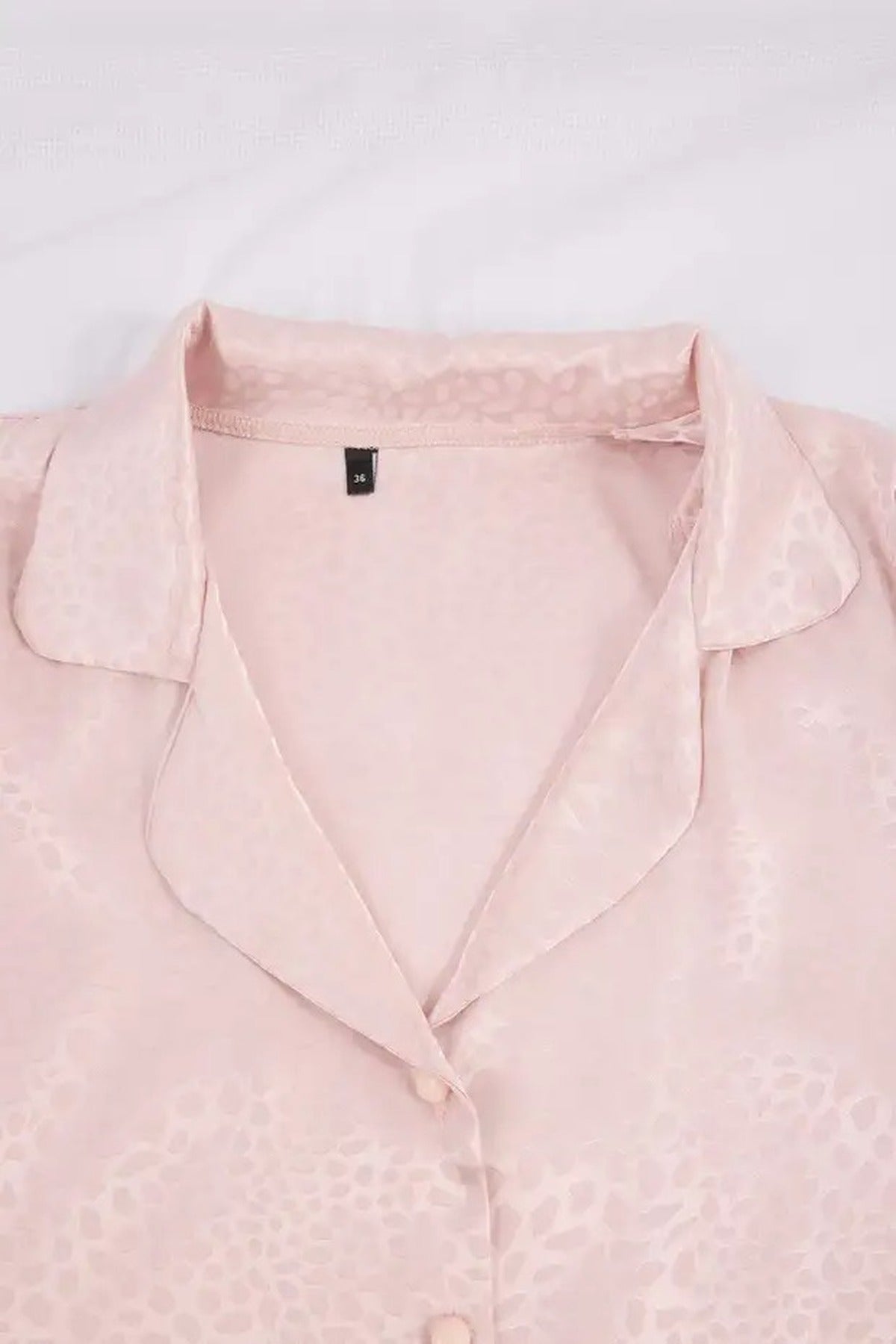 Leopard Print Satin Short Sleeve Pyjama Set