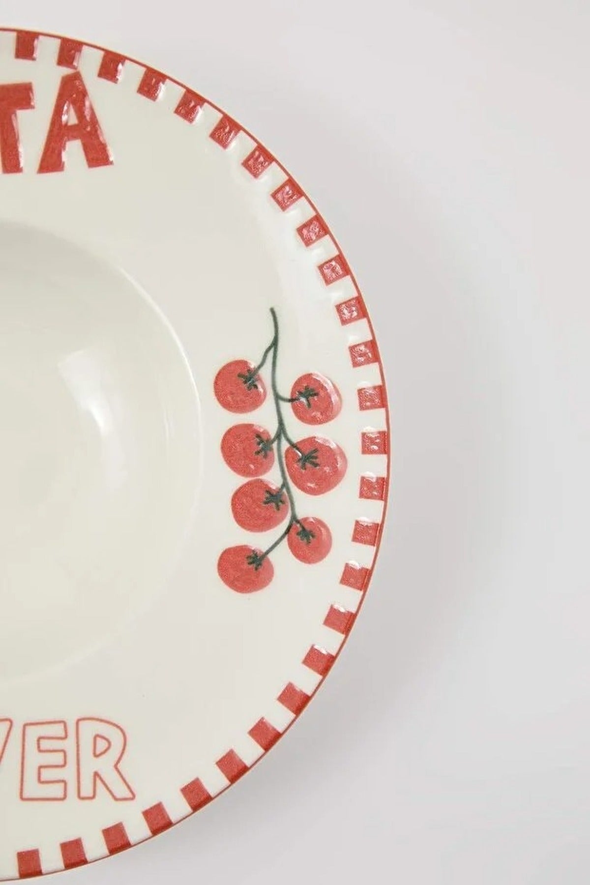 Patterned Porcelain Pasta Plate