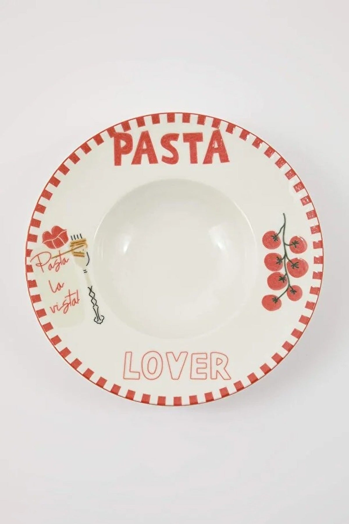 Patterned Porcelain Pasta Plate