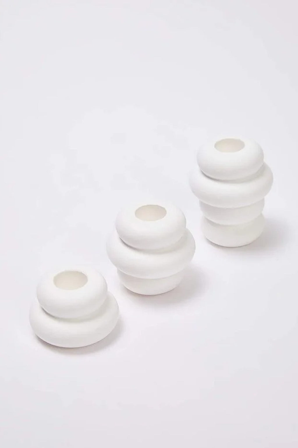3 Piece Ceramic Bubble Candle Holder Set