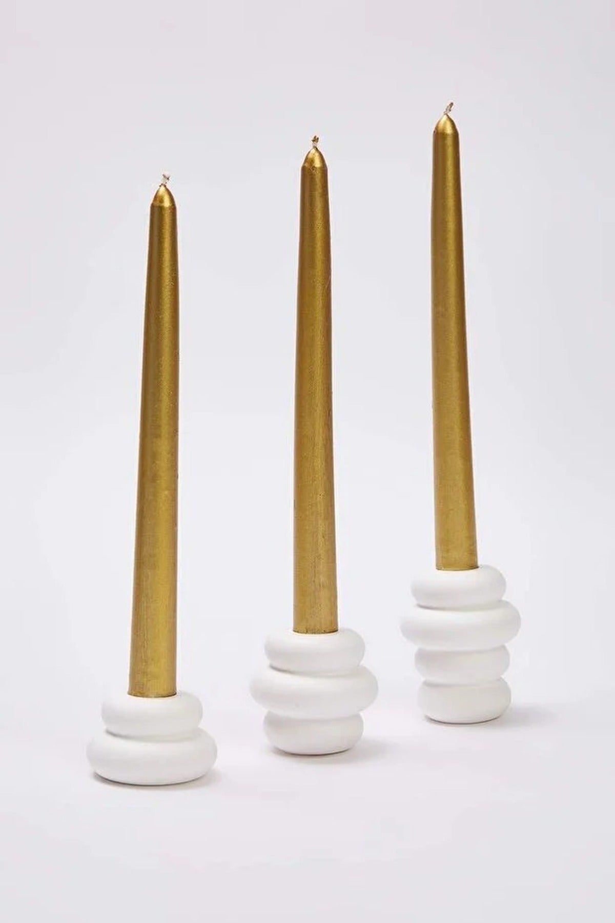3 Piece Ceramic Bubble Candle Holder Set