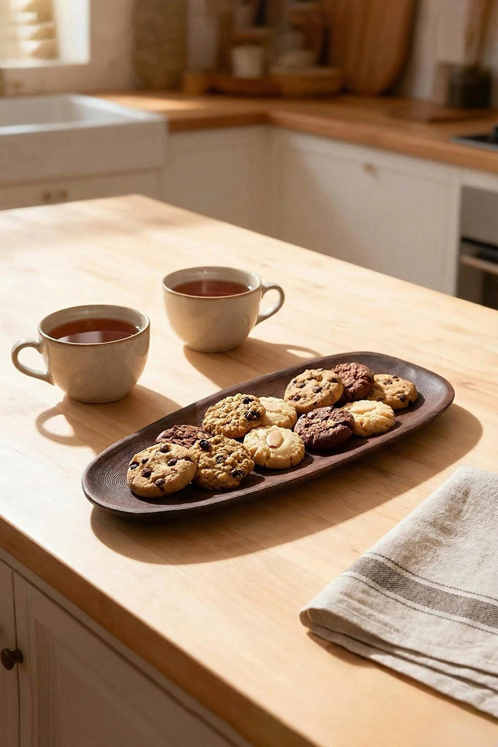 Asymmetrical Wooden Serving Plate 12mm x 30cm