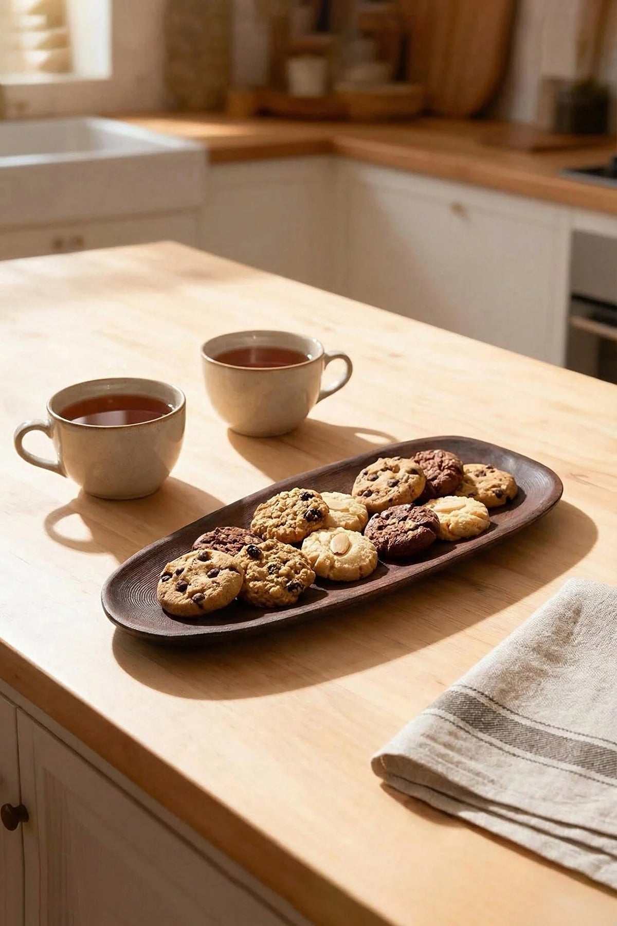Asymmetrical Wooden Serving Plate 12mm x 30cm