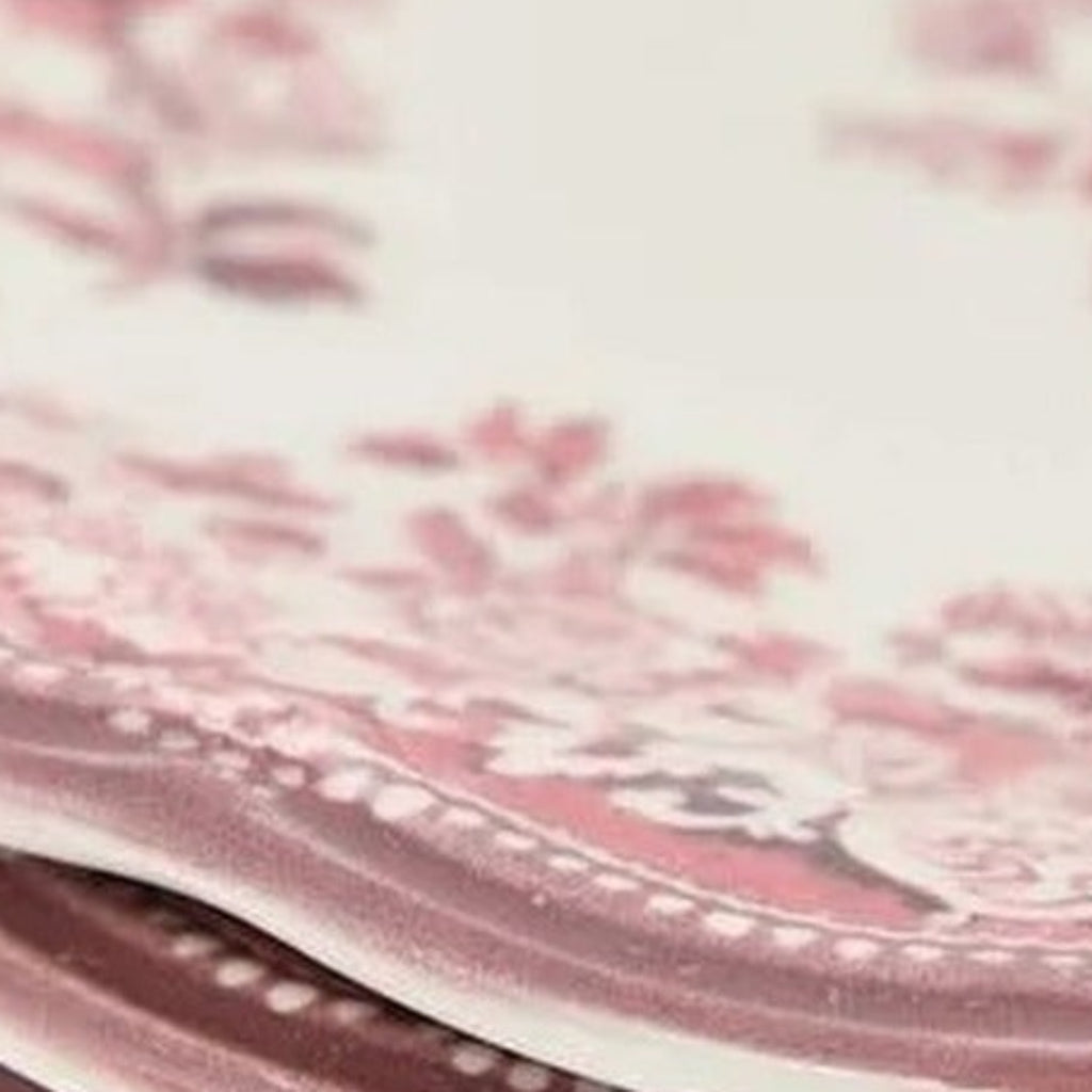 4-Piece Vintage Floral Pattern Porcelain Dessert Plate Set 21x21cm