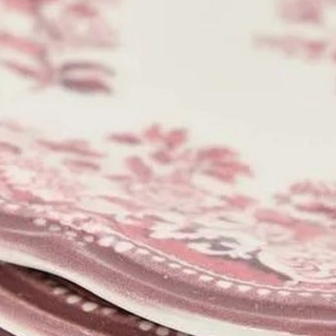 4-Piece Vintage Floral Pattern Porcelain Dessert Plate Set 21x21cm
