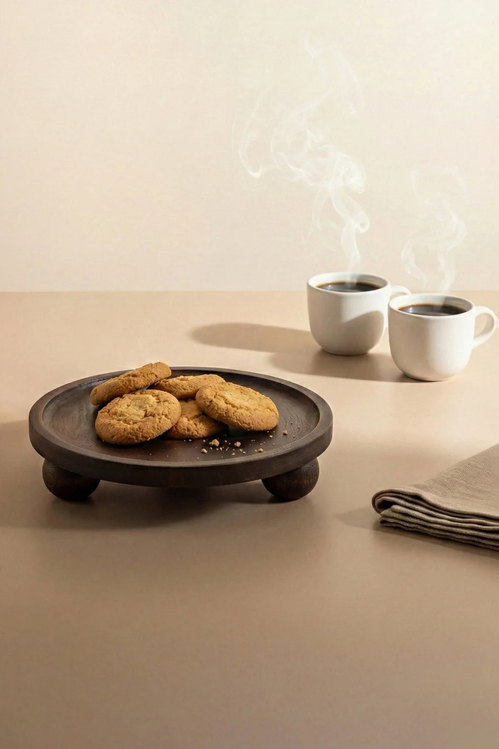 Wooden Round Serving Stand (25 cm)