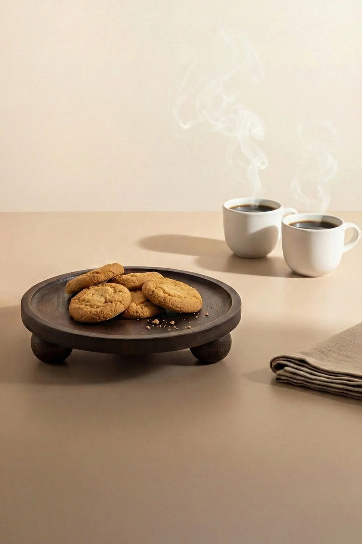 Wooden Round Serving Stand (25 cm)