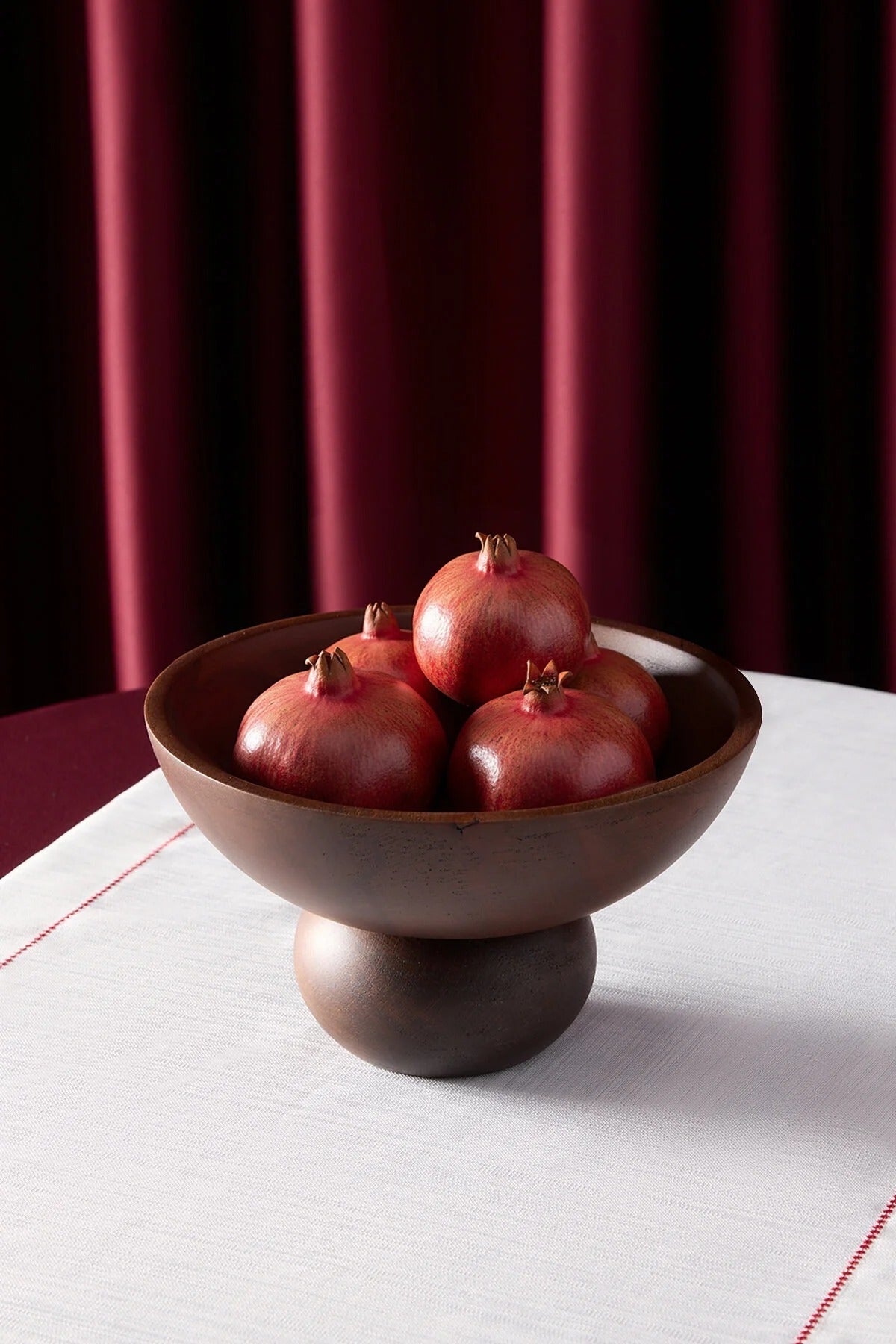 Wooden Bowl with Stand 13.8 cm x 23.7 cm
