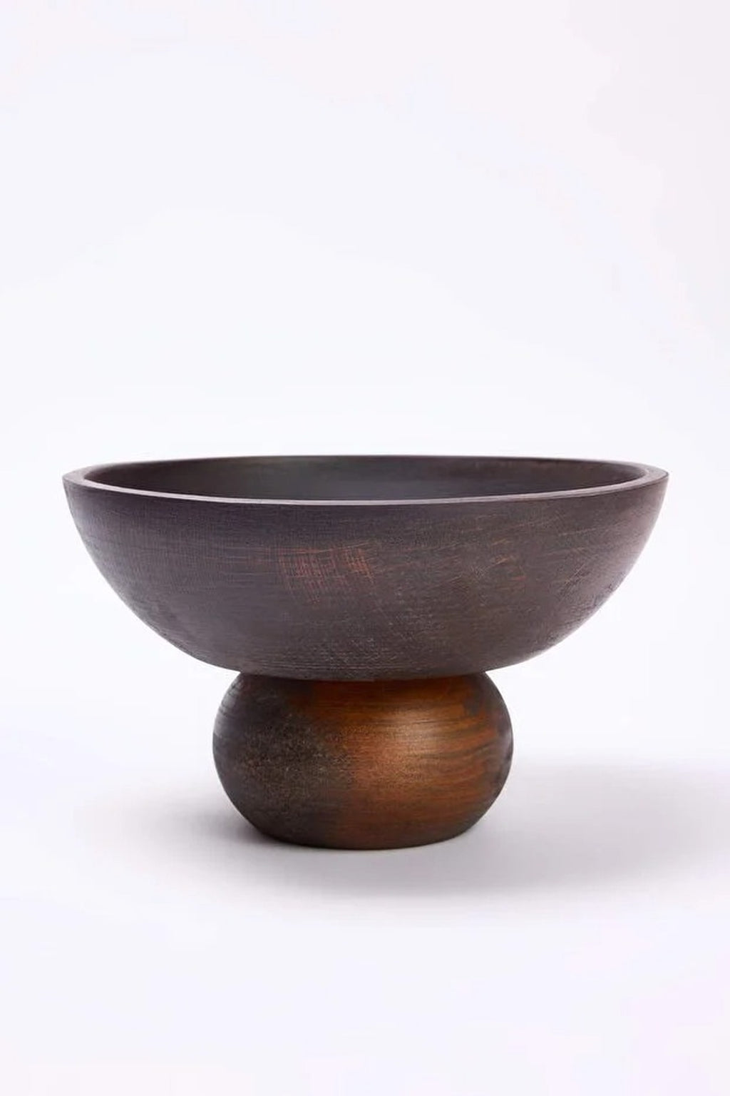 Wooden Bowl with Stand 13.8 cm x 23.7 cm