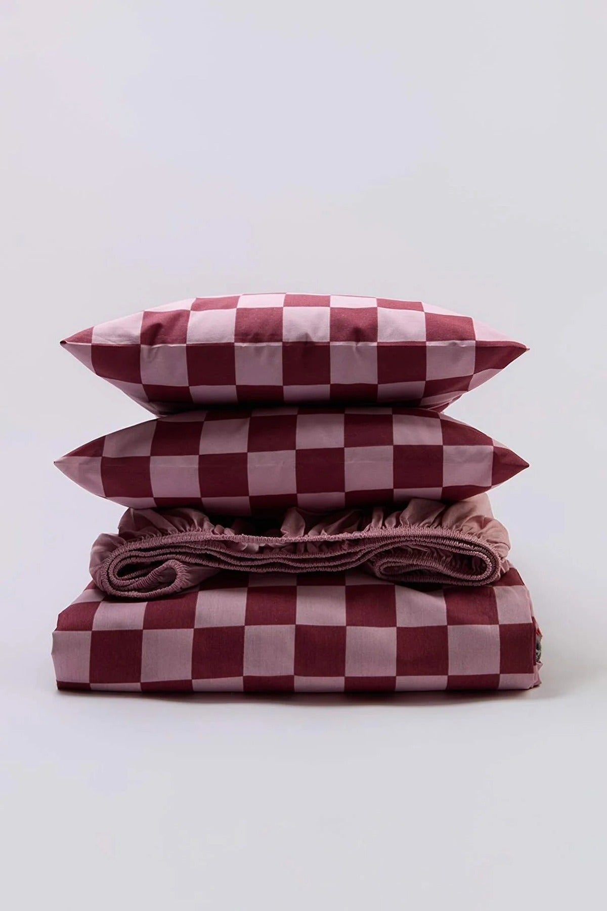 Double Easy Iron Striped Fitted Sheet Duvet Cover Set 200x220cm