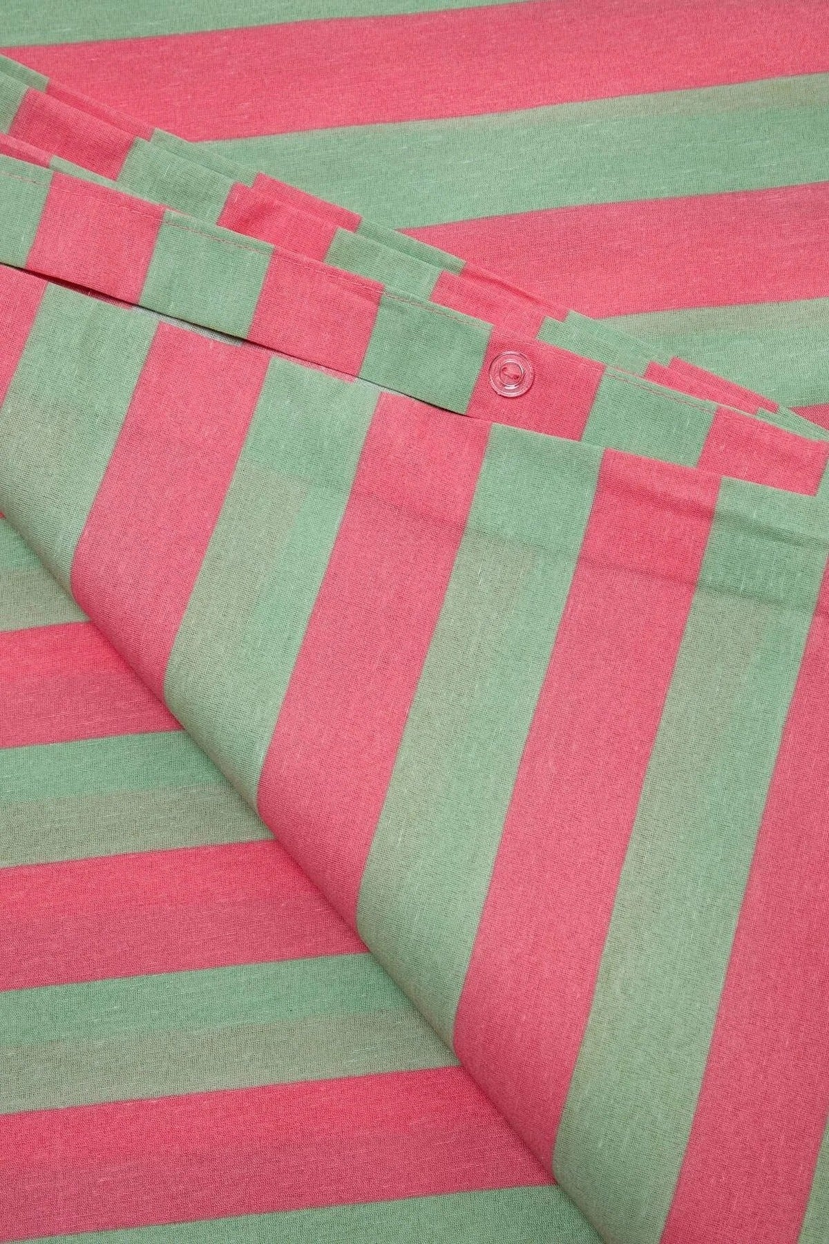 Double Easy Iron Striped Fitted Sheet Duvet Cover Set 200x220cm