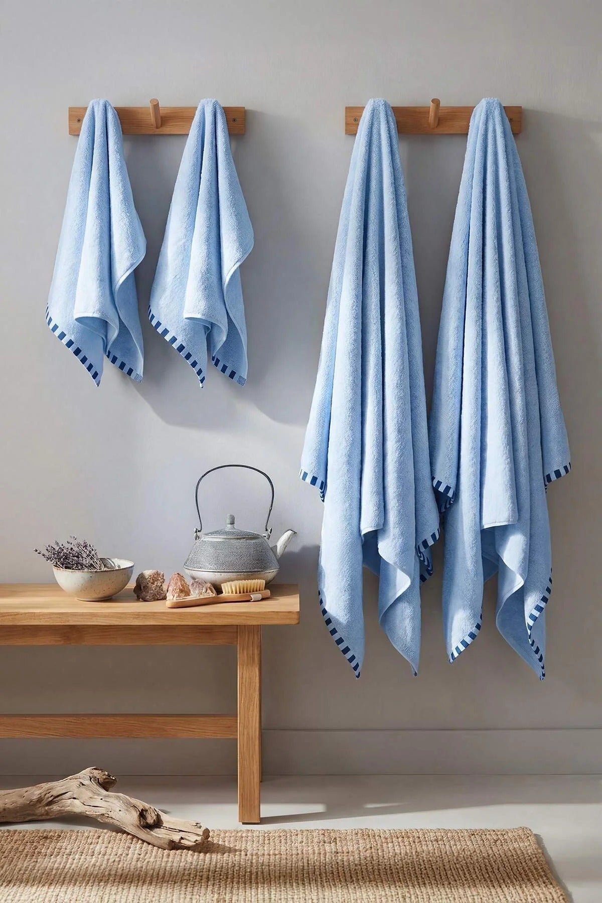 4 Piece Towel Set - 2 Face Towels 50x80cm & 2 Bath Towels 70x140cm