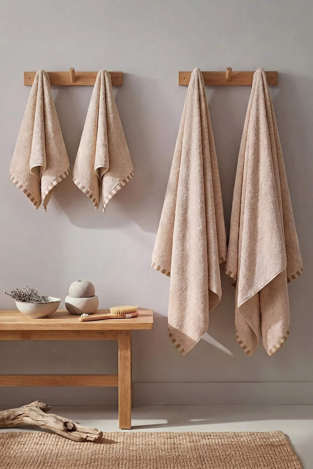 4 Piece Towel Set - 2 Face Towels 50x80cm & 2 Bath Towels 70x140cm
