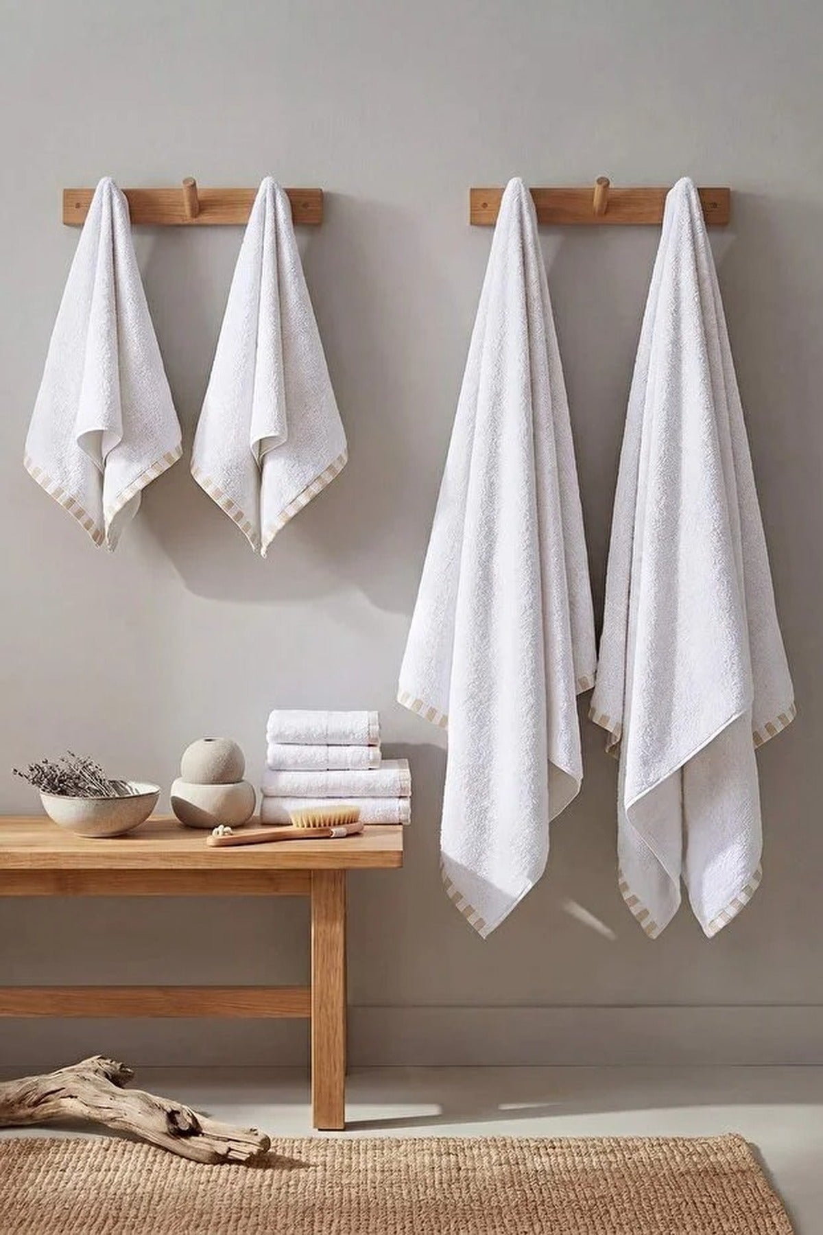 4 Piece Towel Set - 2 Face Towels 50x80cm & 2 Bath Towels 70x140cm