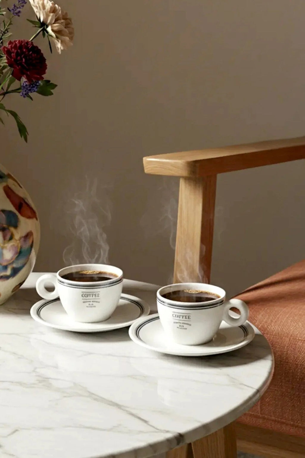 2-Piece Printed Coffee Cup Set 60 ml
