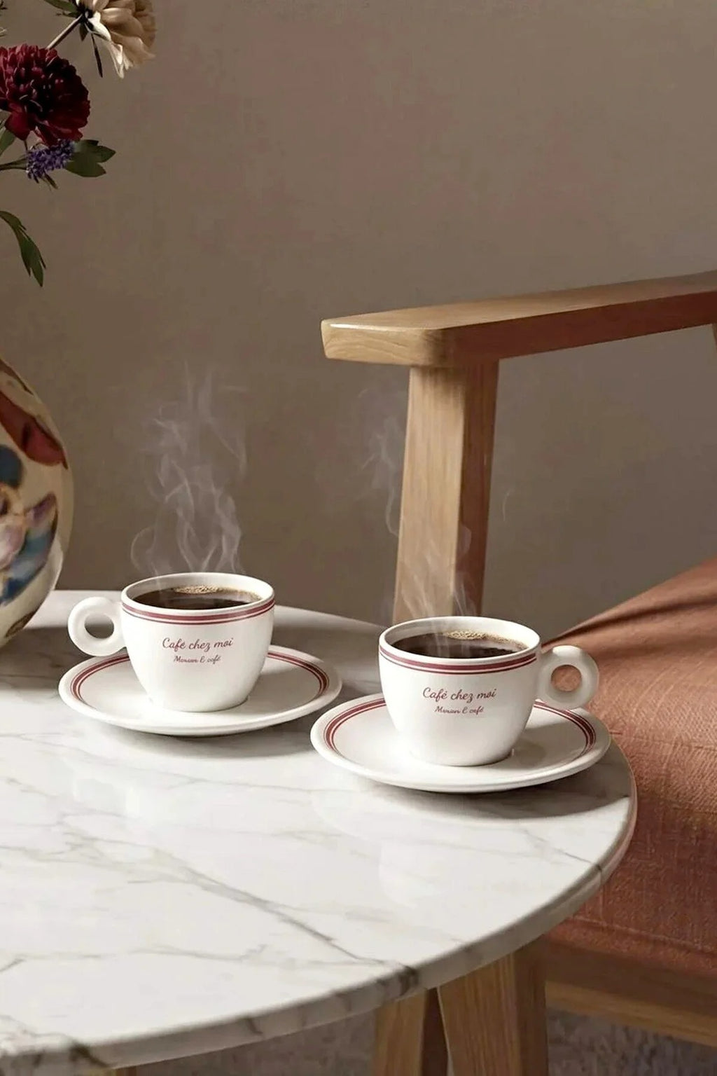 2-Piece Printed Coffee Cup Set 60 ml