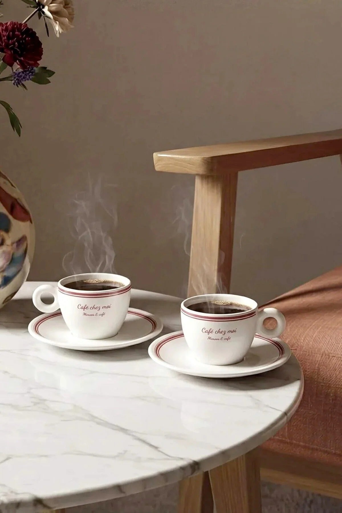 2-Piece Printed Coffee Cup Set 60 ml