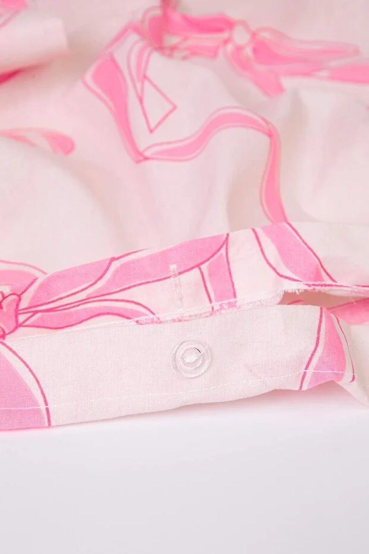 Single Bow Detail Duvet Cover Set with Flat Sheet 160x220cm