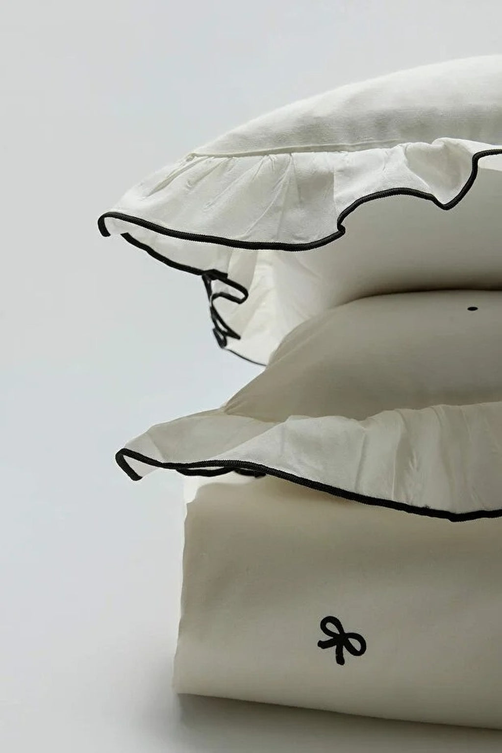 Double Frill Bow Print Duvet Cover Set 200x220cm