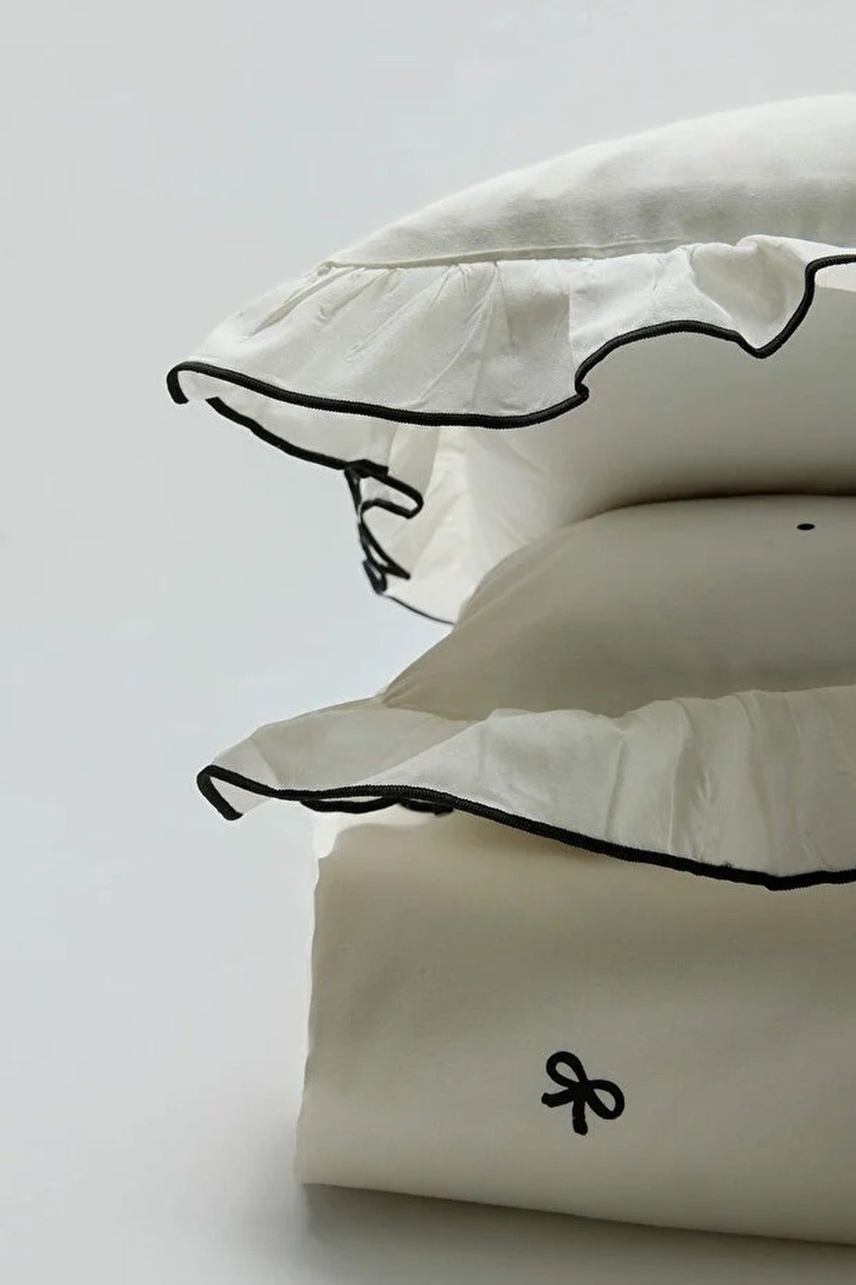 Double Frill Bow Print Duvet Cover Set 200x220cm