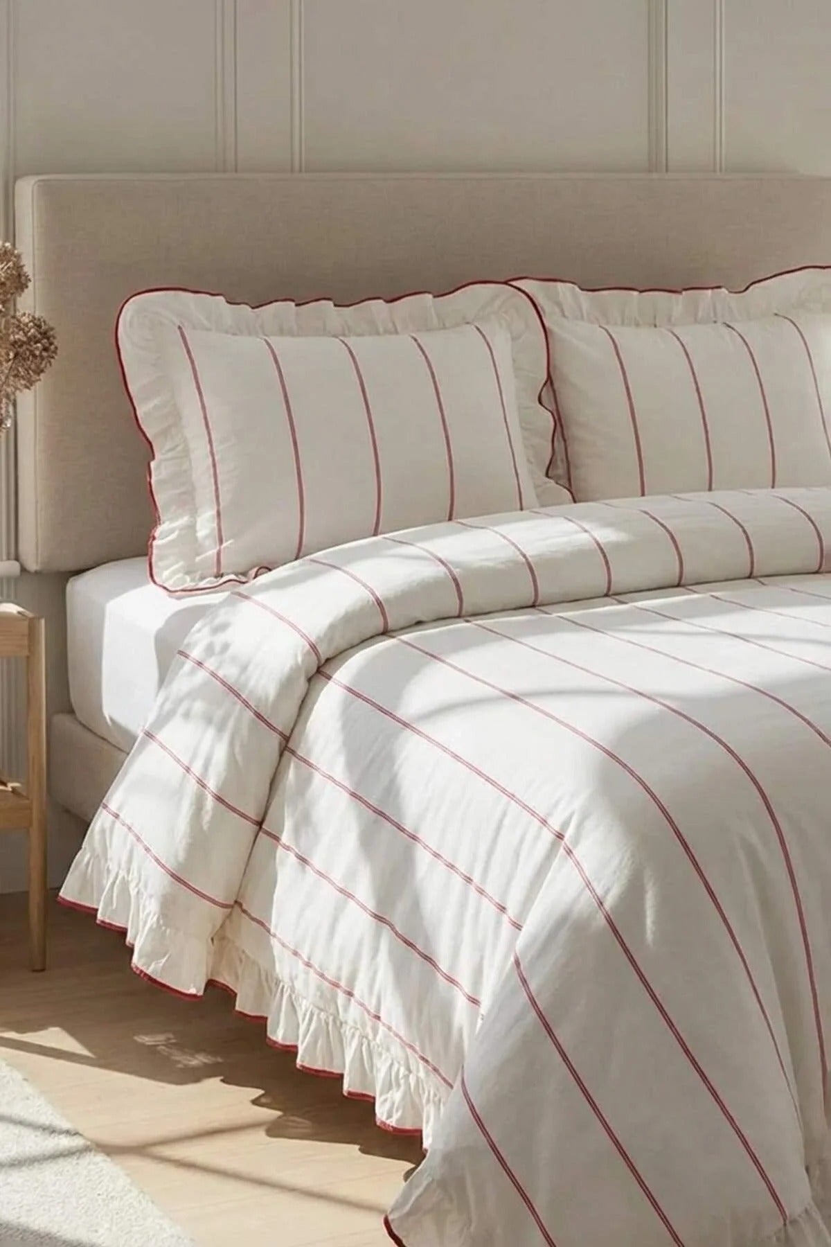 Double Frill Bow Print Duvet Cover Set 200x220cm
