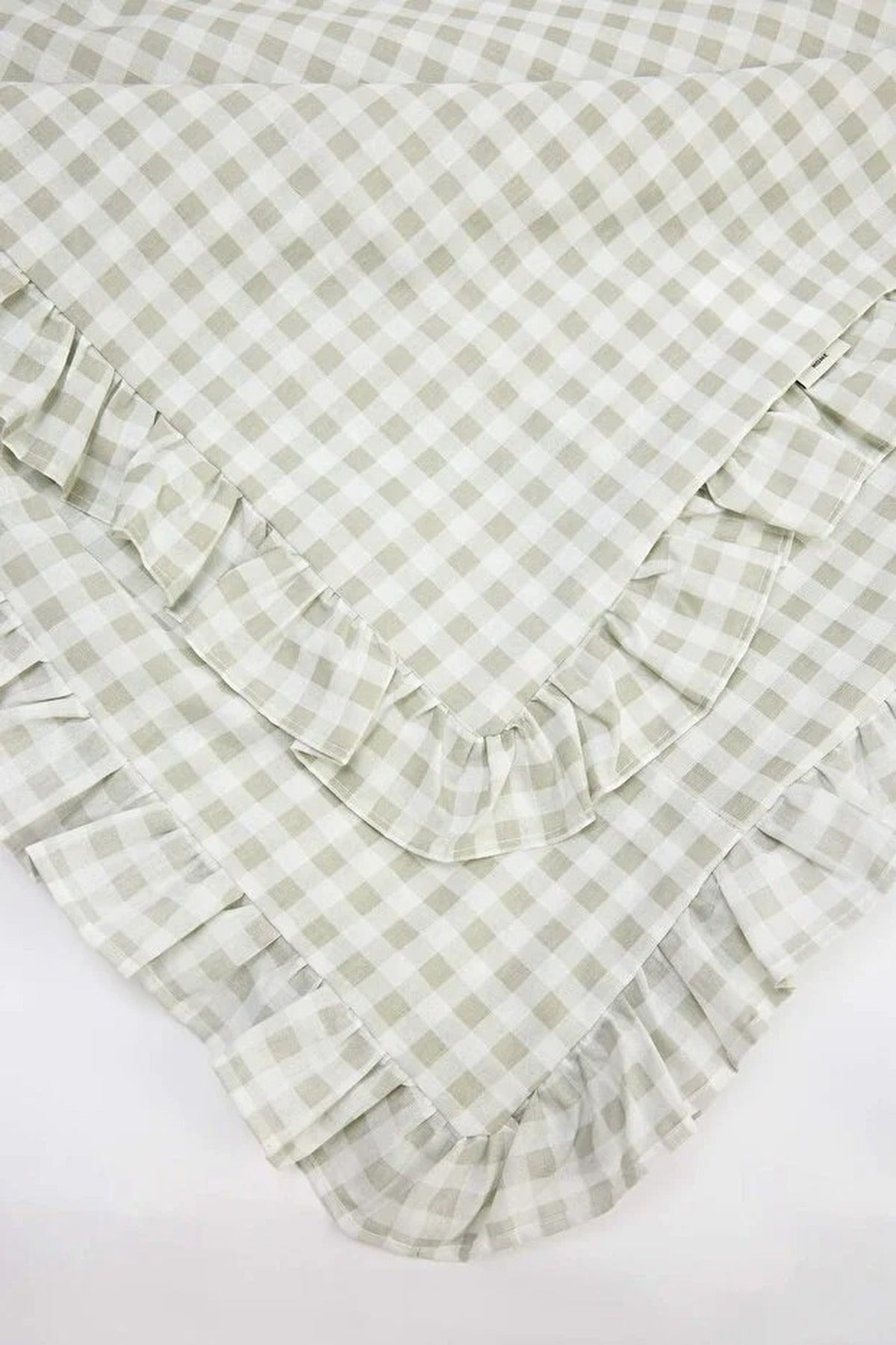 Double Duvet Cover Set with Ruffle Detail and Gingham Pattern 200x220cm (Without Sheet)