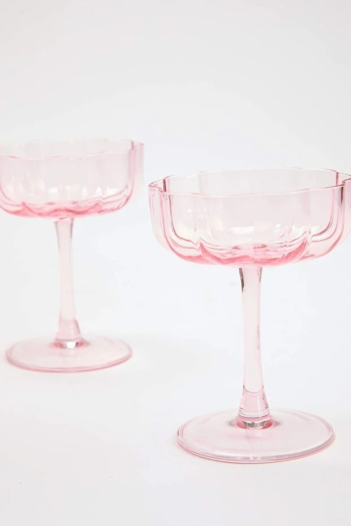2-Piece Flower Molded Wine Glasses 210 cc (Diameter 7cm - Height 10cm)