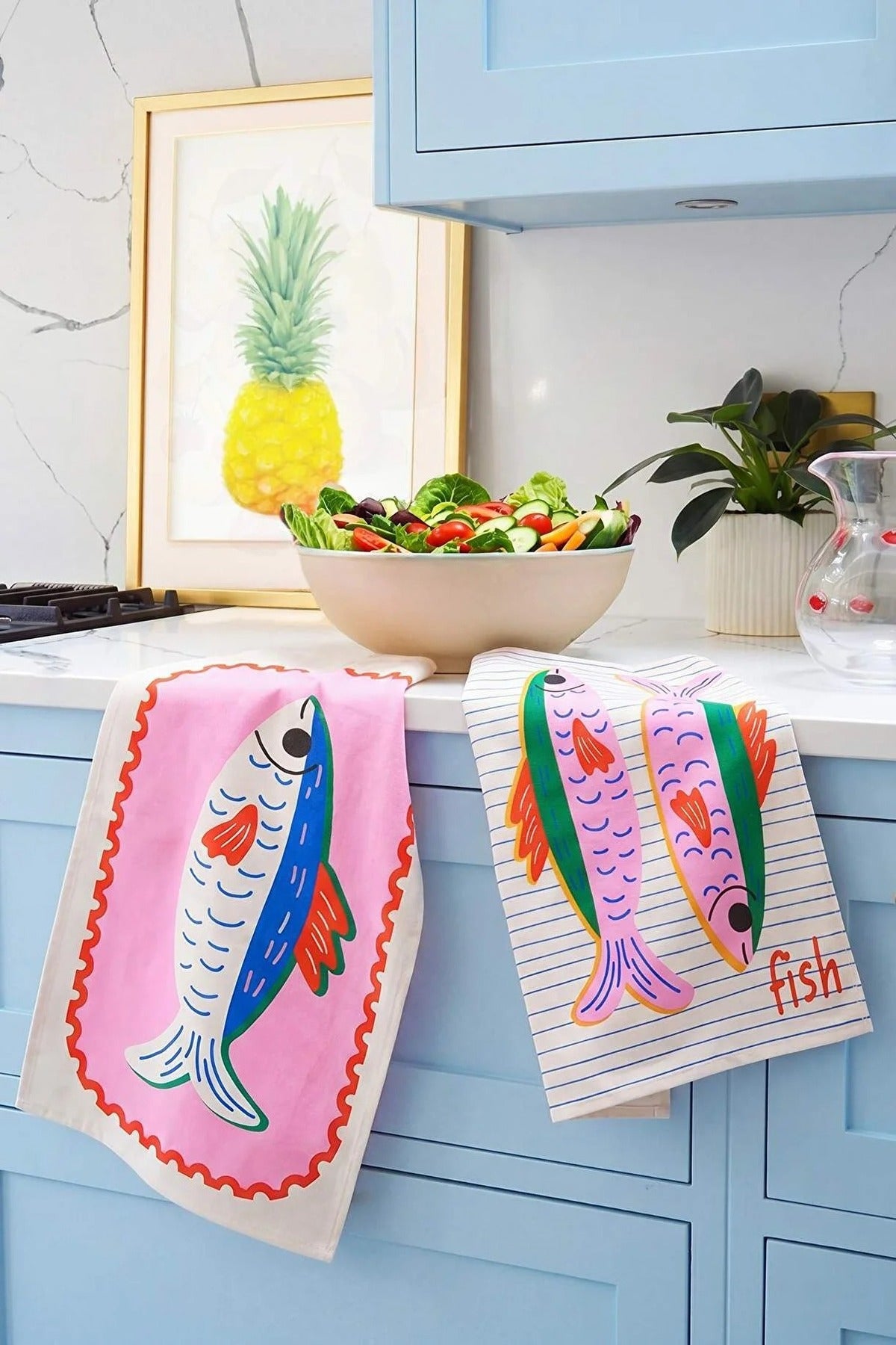 2 Pack Marine Themed Kitchen Towels 35x55cm