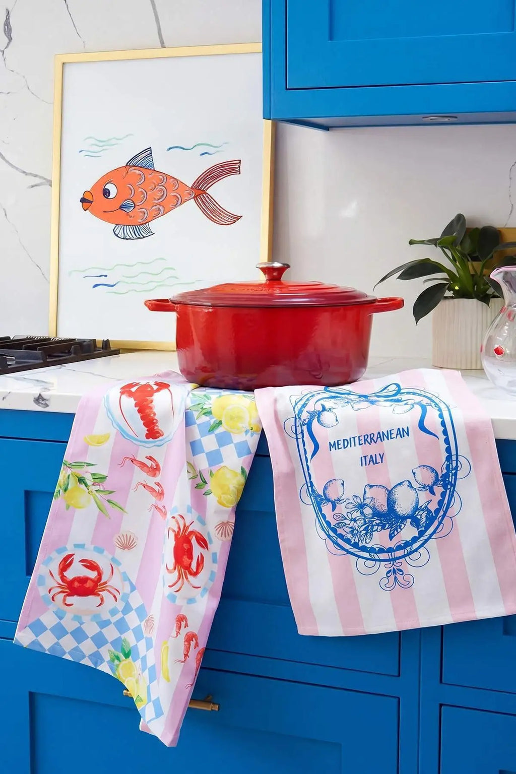 2 Pack Marine Themed Kitchen Towels 35x55cm