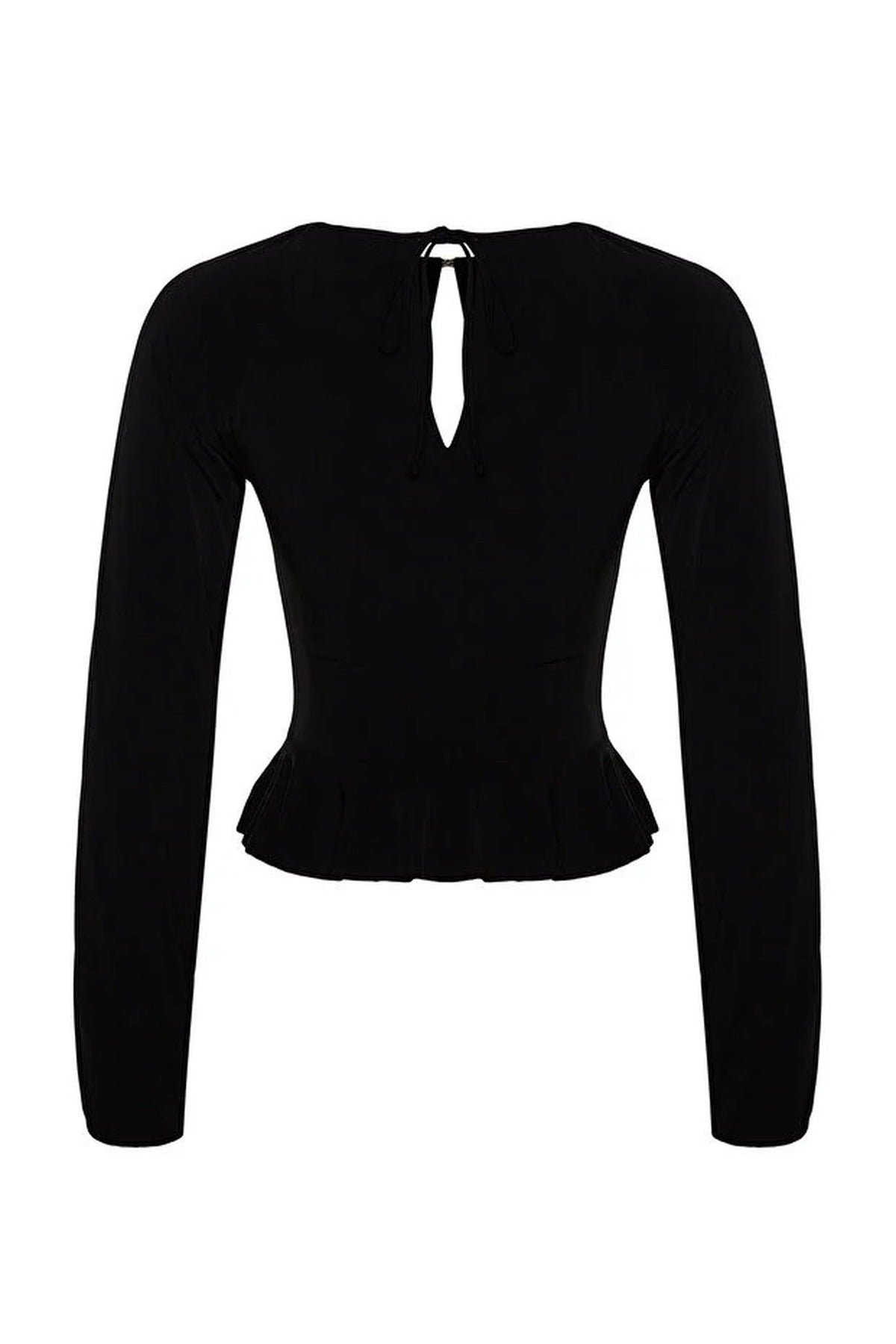 Cut Out Detail Knitted Blouse with Accessories