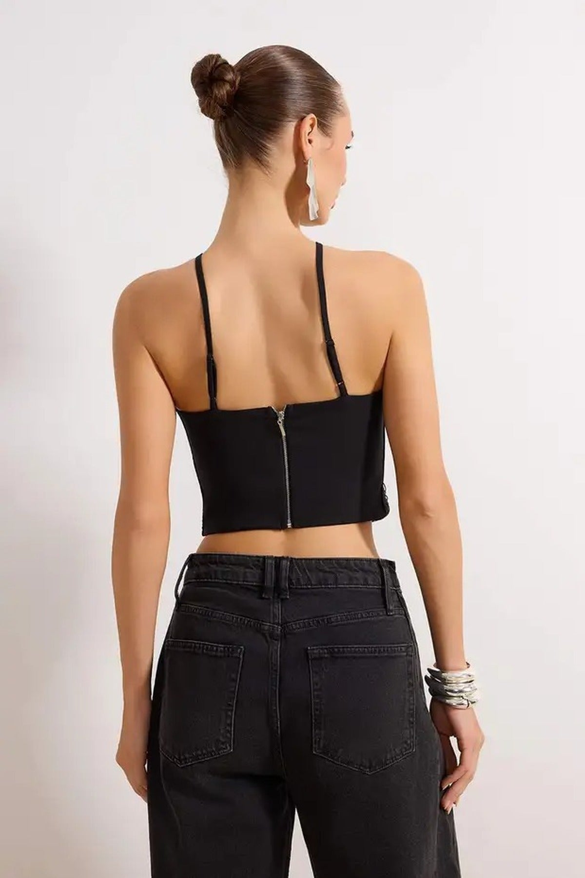 Crop Blouse with Tassel Detail
