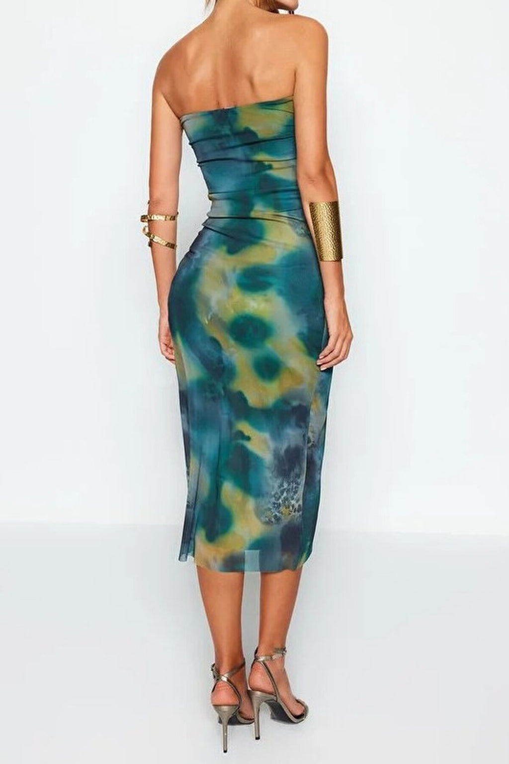 Fitted Knitted Tulle Evening Dress