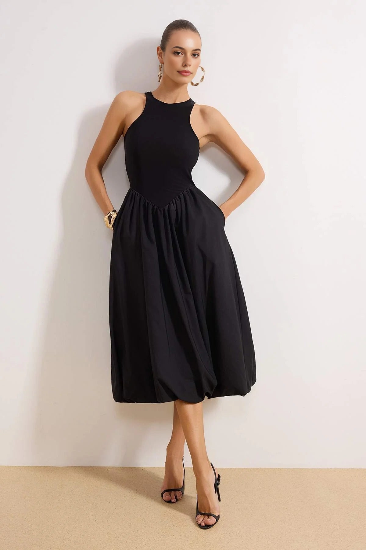 Balloon Poplin Evening Dresses