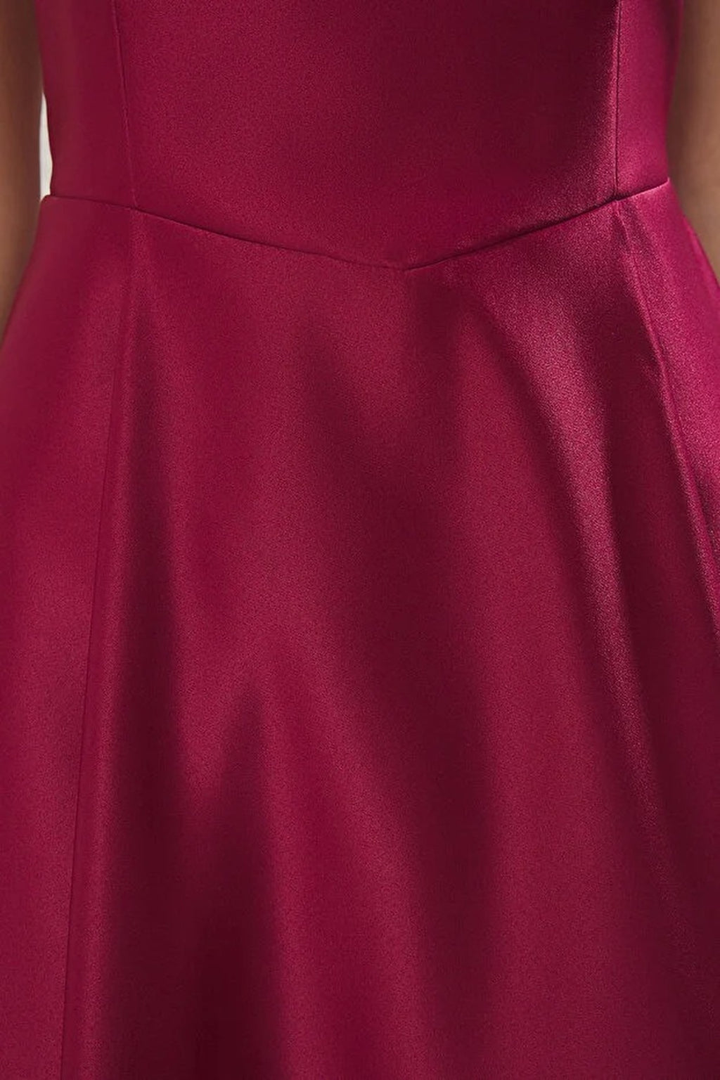 Square Neck Thick Strap A-Line Satin Maxi Dress