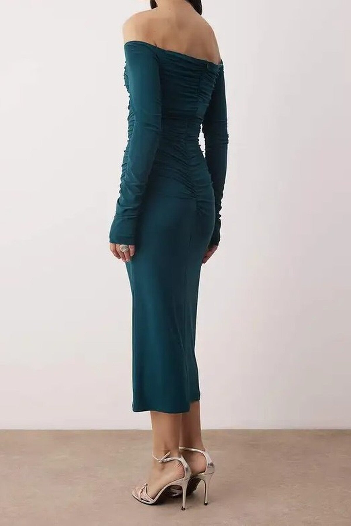 Fitted Carmen Neck Knitted Dress