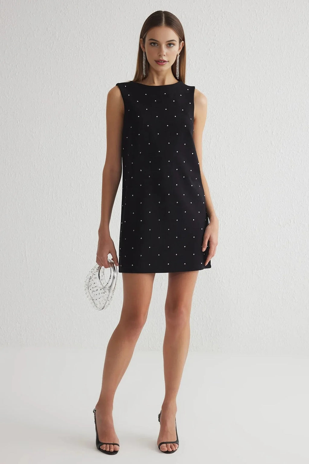 Sparkling Stone Print Mini Dress