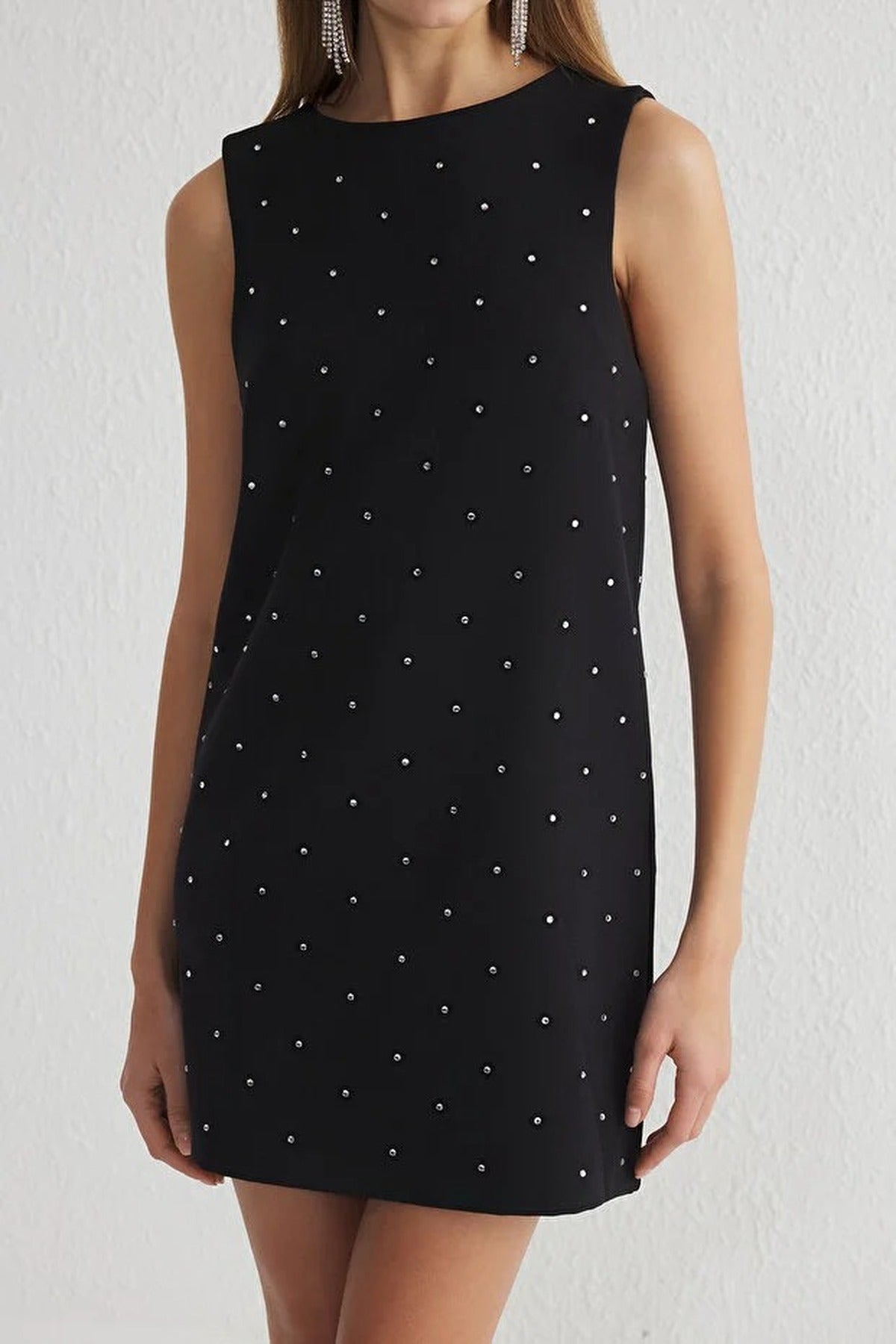 Sparkling Stone Print Mini Dress
