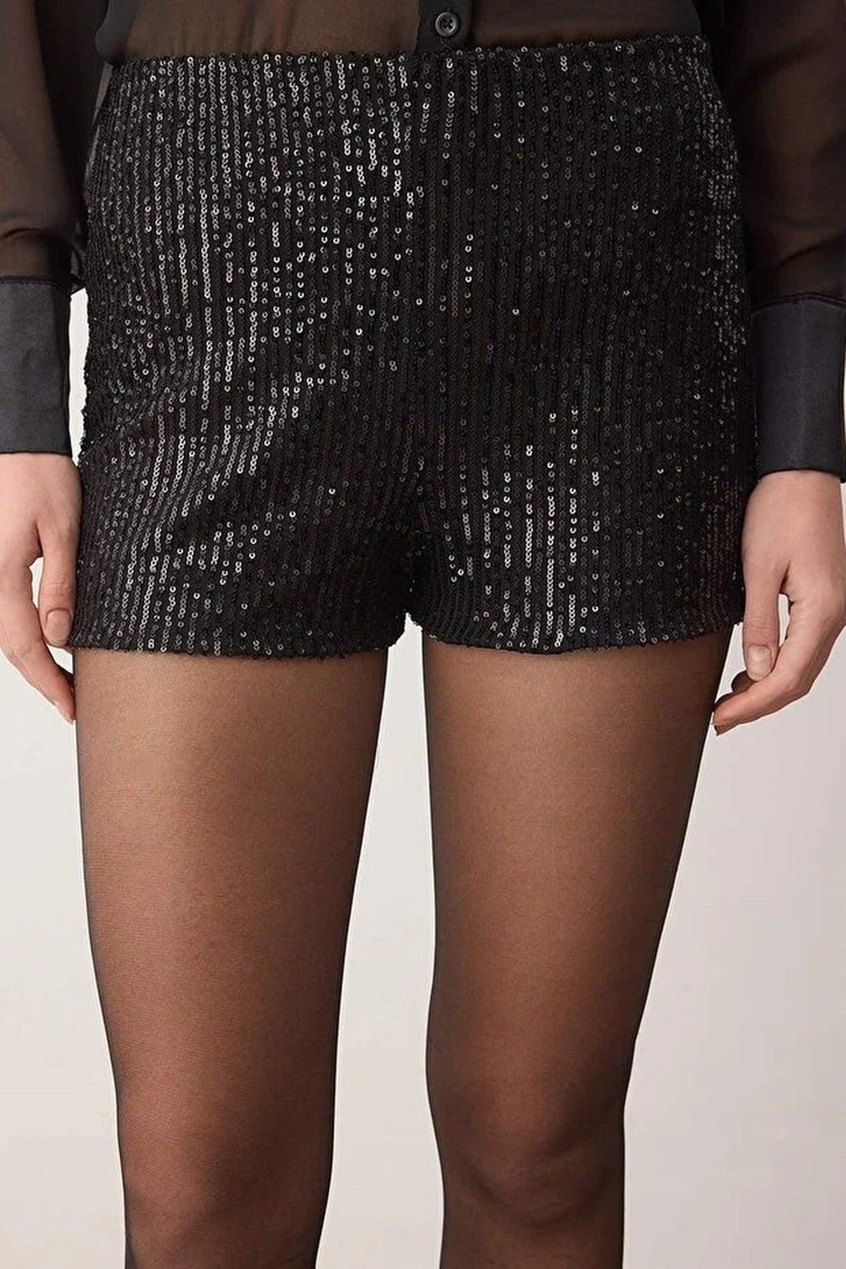 Super Mini Knitted Sequin Shorts