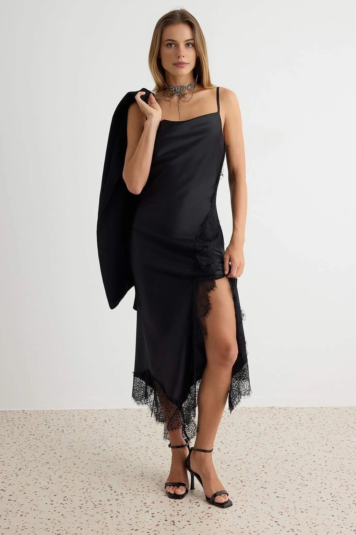 Square Neck Strappy A-Line Maxi Dress