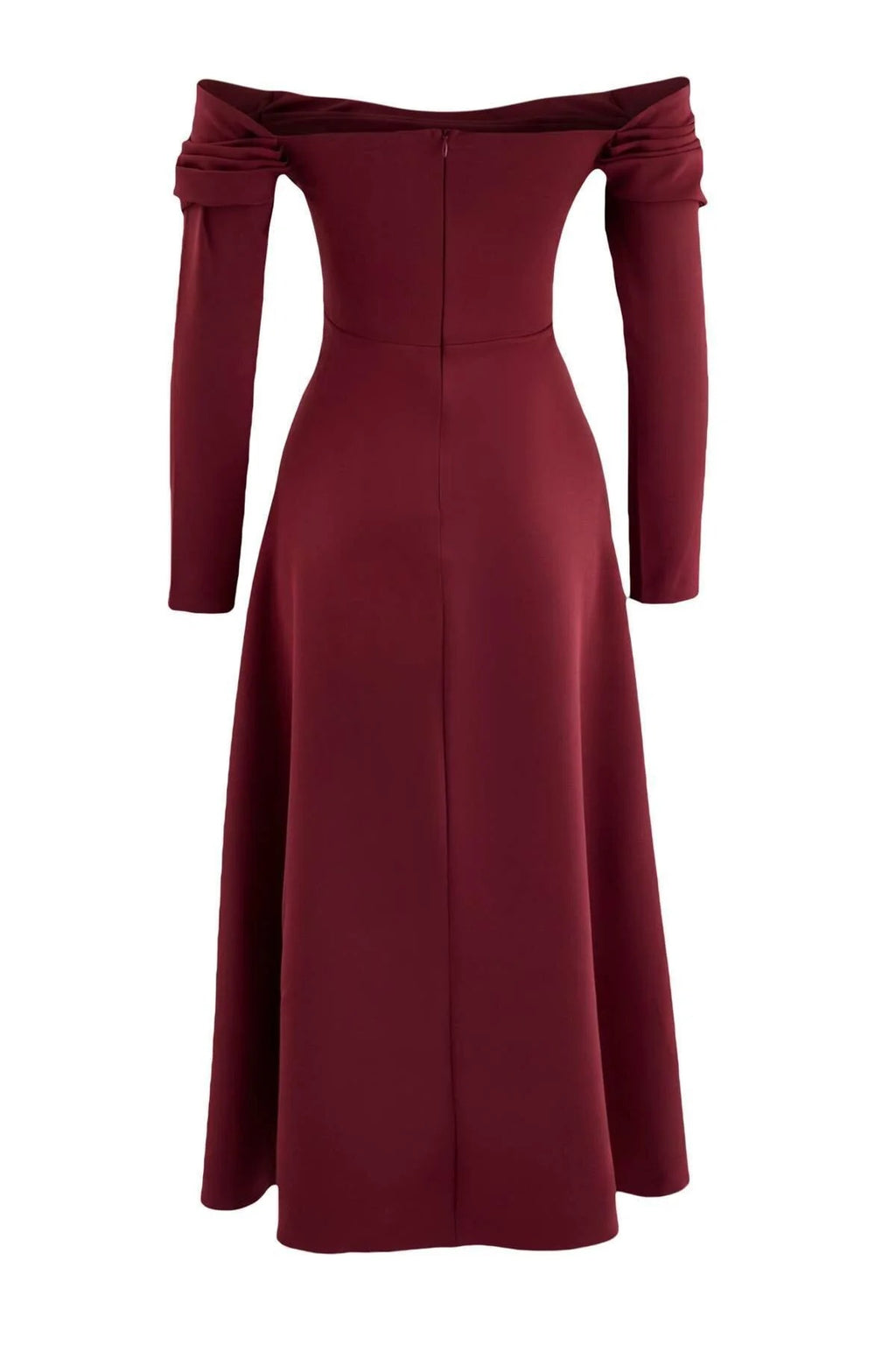 Carmen Neck A-Line Midi Dress