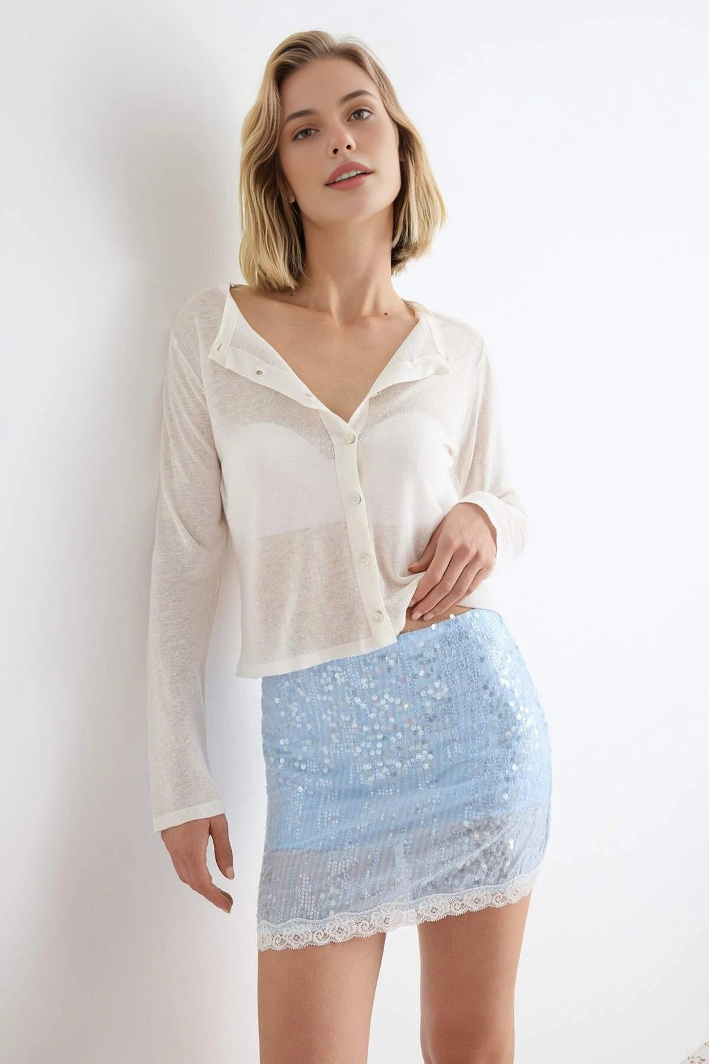 Sequin Super Mini Shorts Skirt