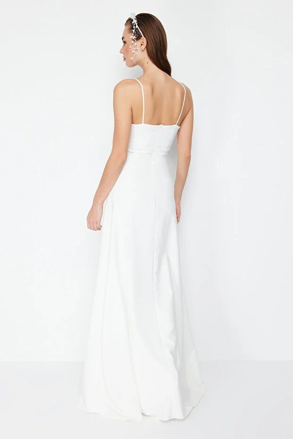 Bridal Strapless Sweetheart Neckline A-Line Maxi Dress