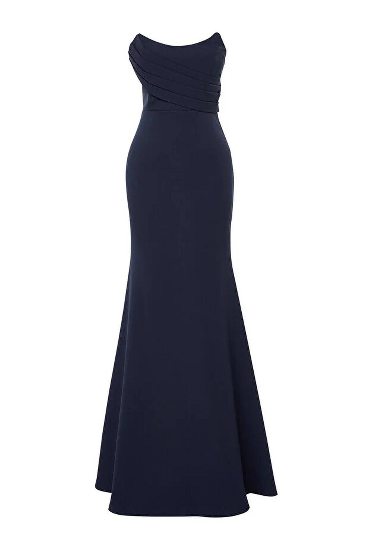 Collar Detail Woven Maxi Evening Dress