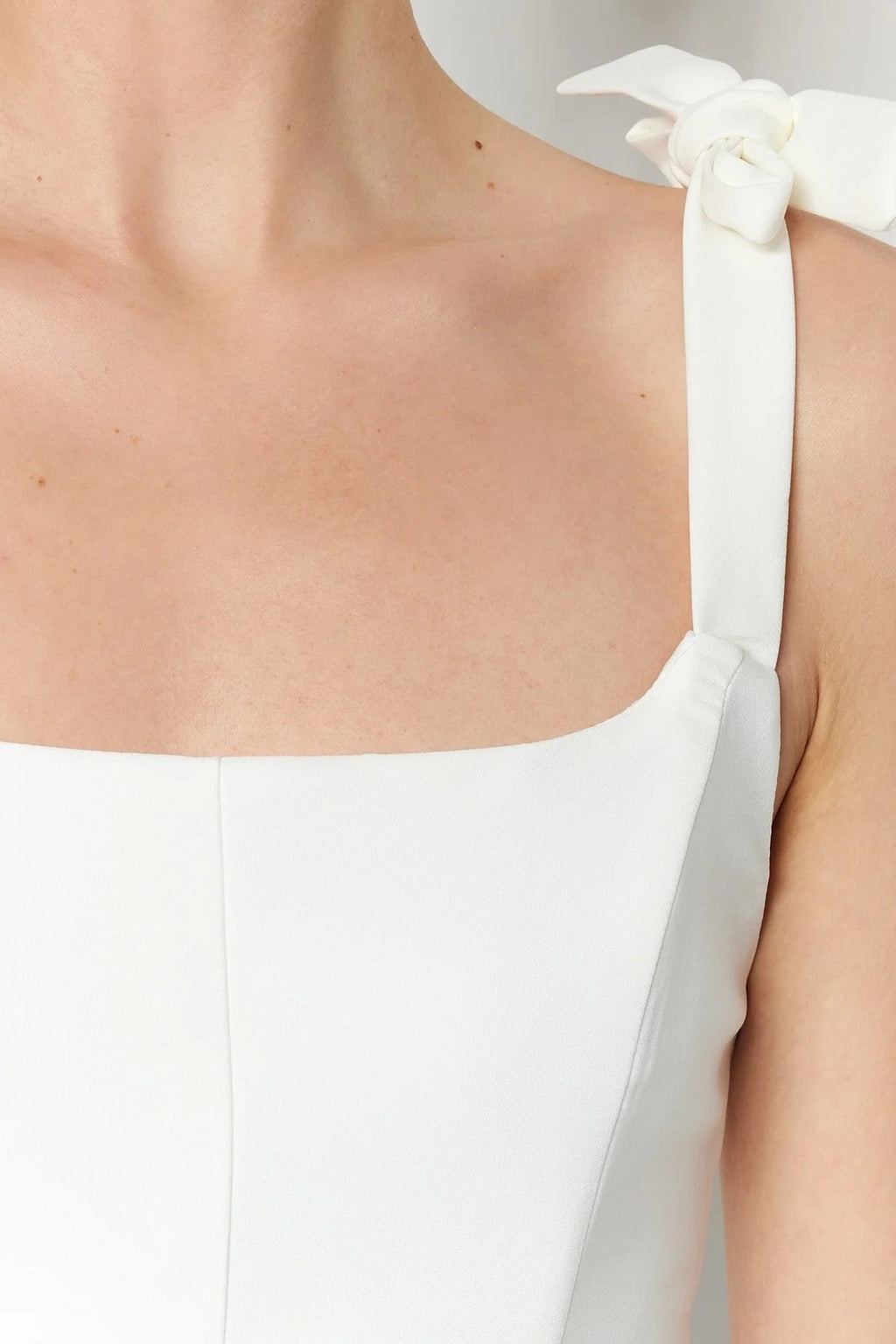 Square Neck Boned Crop Bustier with Bow Detail